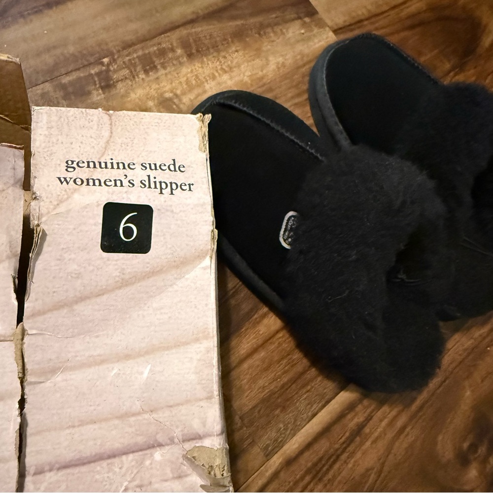 paws by bear paw black slippers 6